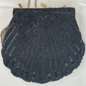 Vintage Carla Marchi Black Beaded Purse